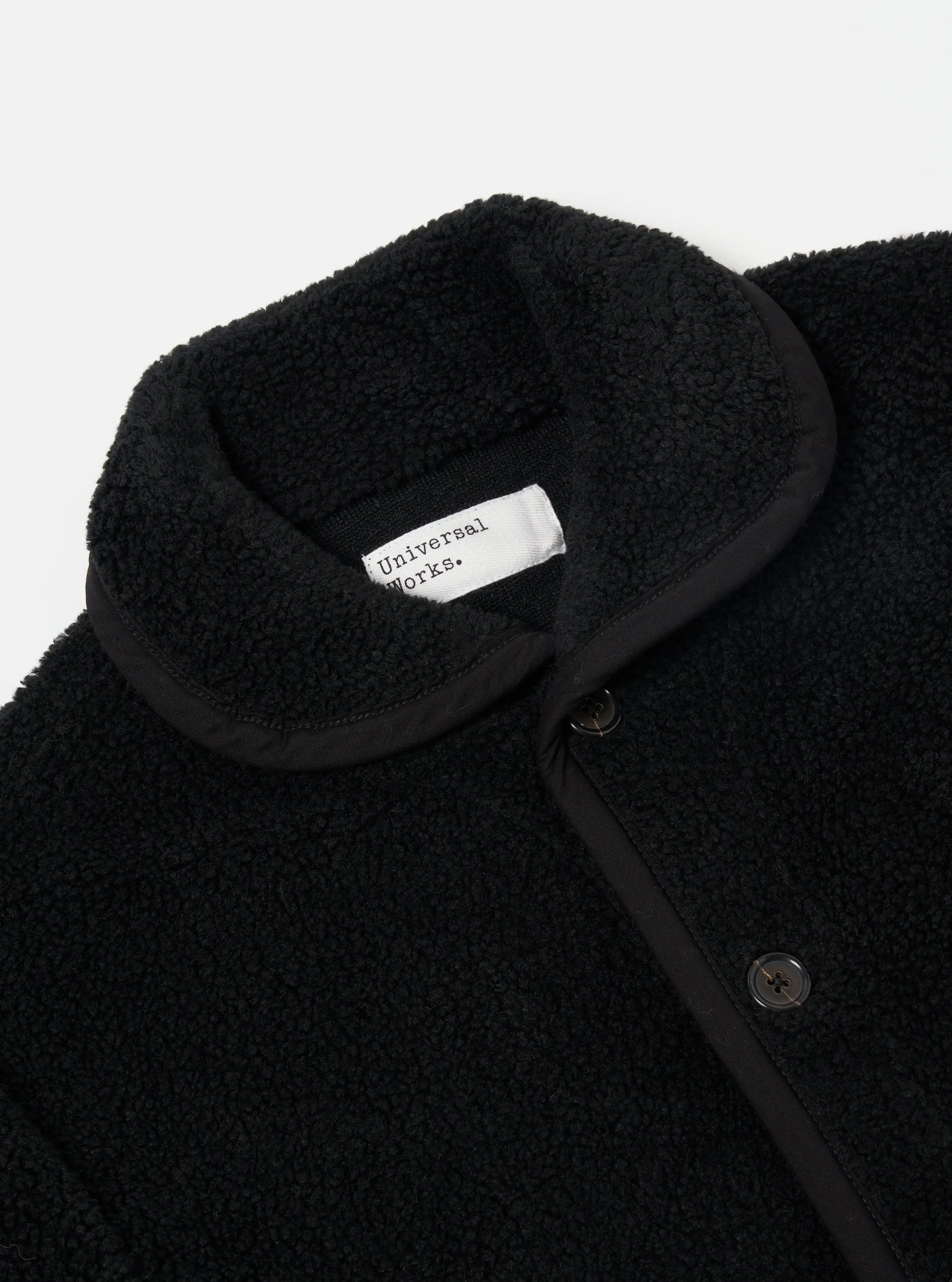 Universal Works Lancaster Jacket in Black Mountain Fleece