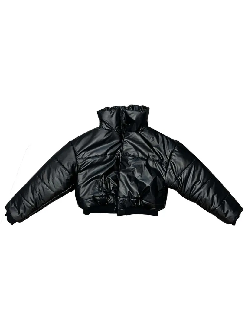 UNREAL Cropped Puffer Jacket black