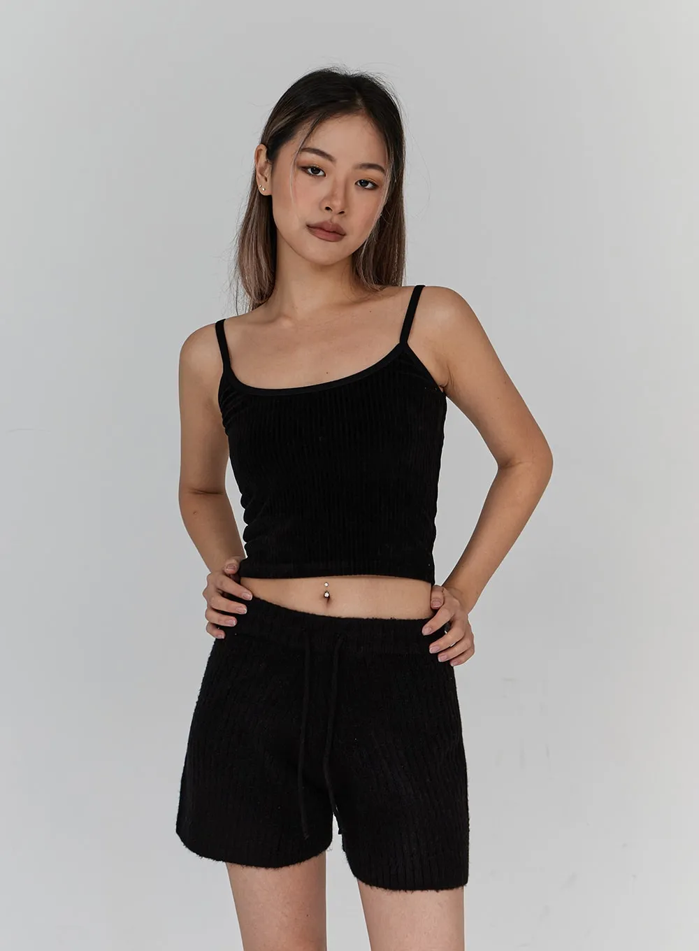 Velvet Crop Knit Tank Top CN18