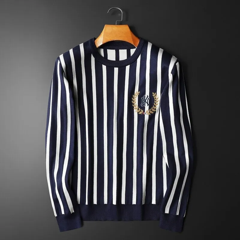 Vertical Stripes with Embroidery Sweatshirt