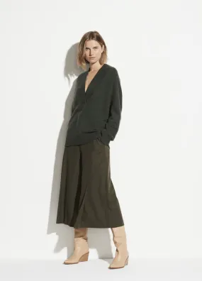 Vince - Ribbed Shawl Collar Tunic in Moss