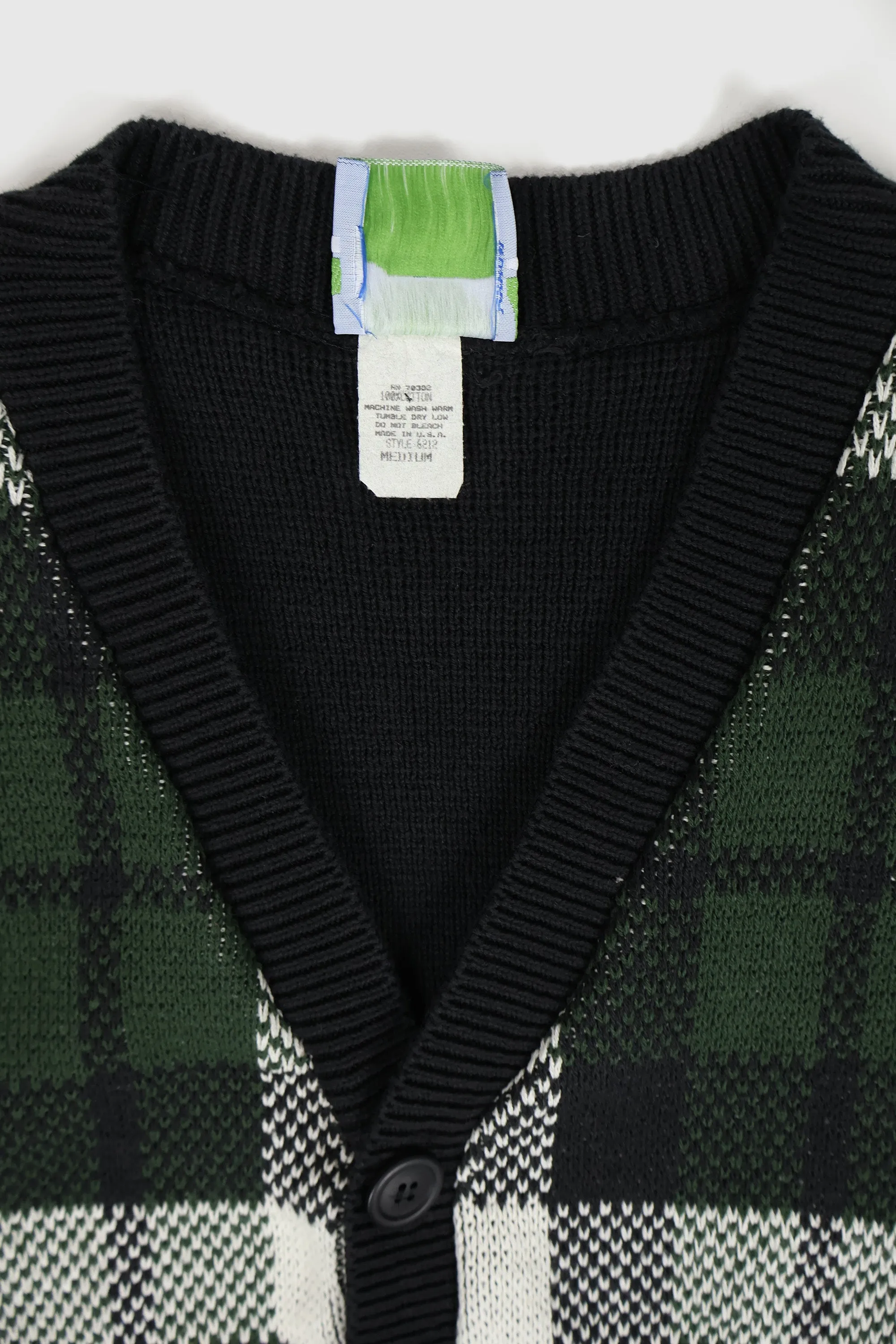 Vintage Green Plaid Sweater Vest