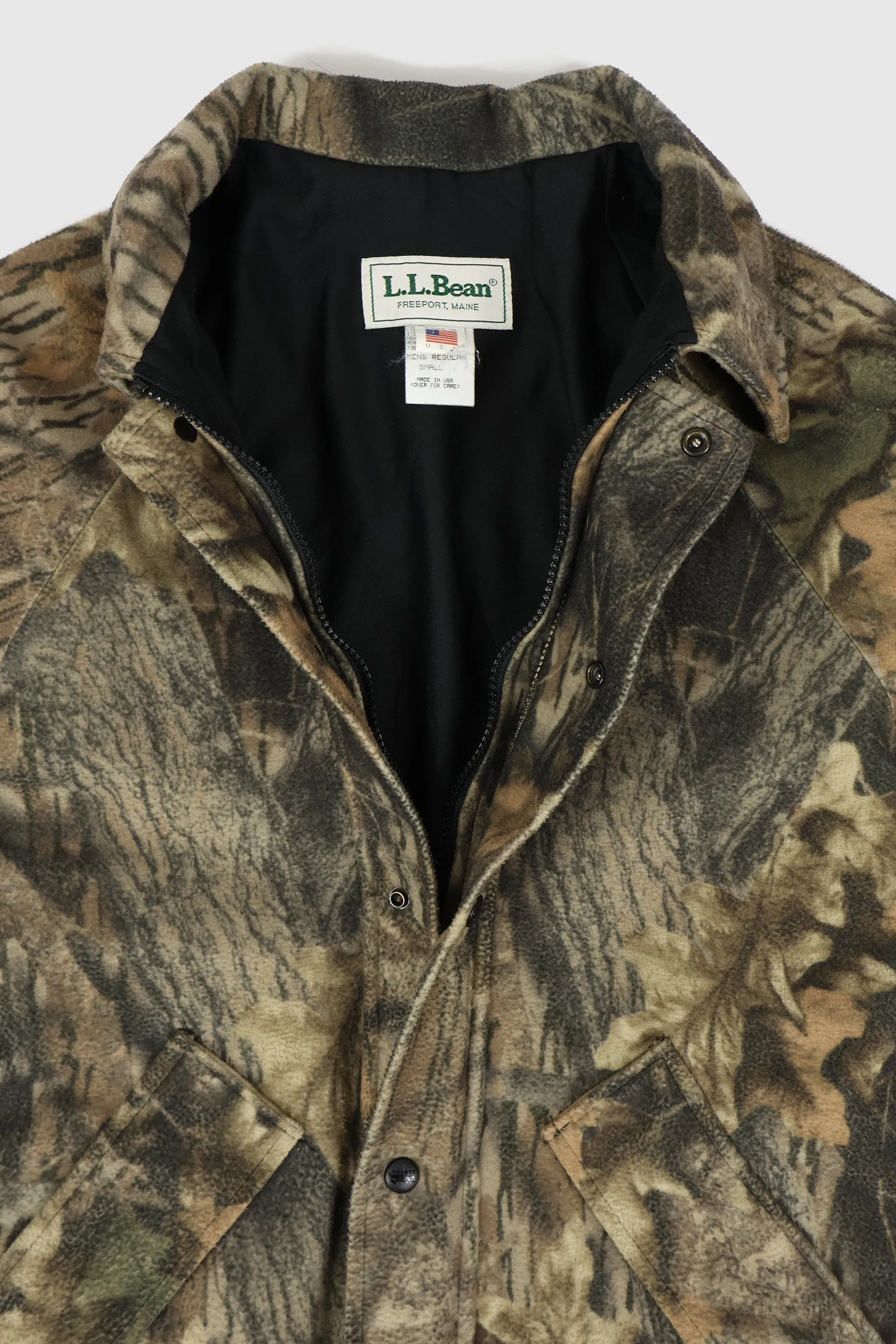 Vintage L.L. Bean Real Tree Camo Full Zip Fleece Jacket