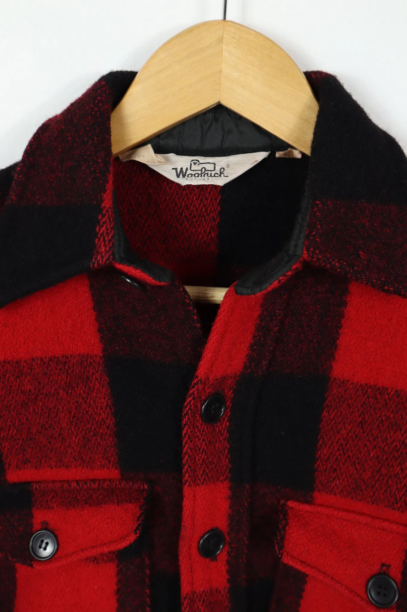 Vintage Woolrich Heavyweight Red Plaid Shirt Jacket