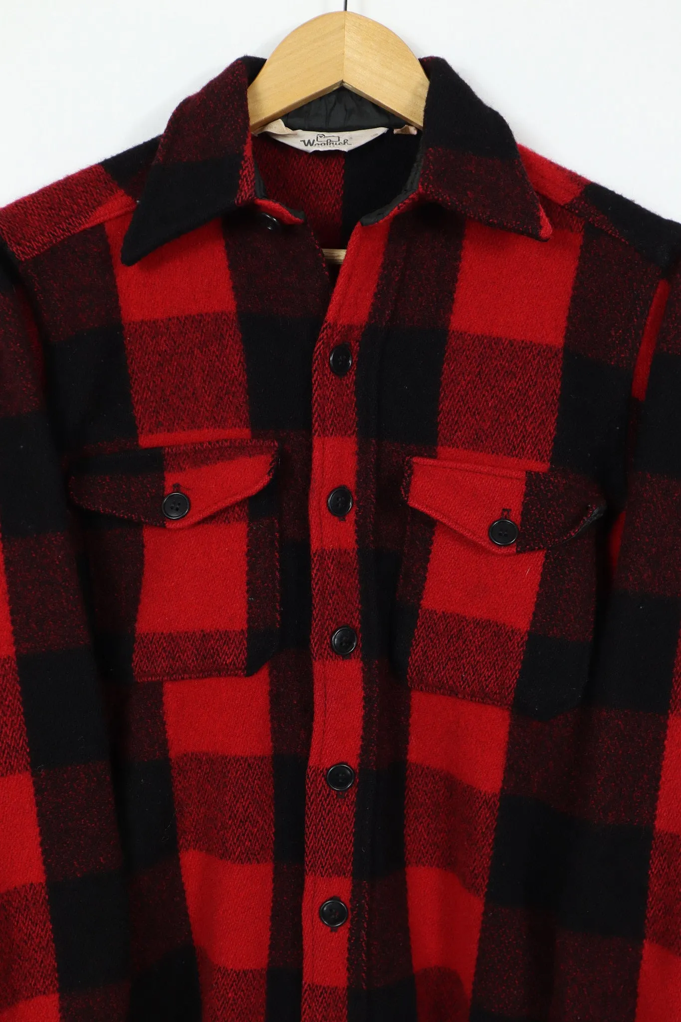 Vintage Woolrich Heavyweight Red Plaid Shirt Jacket