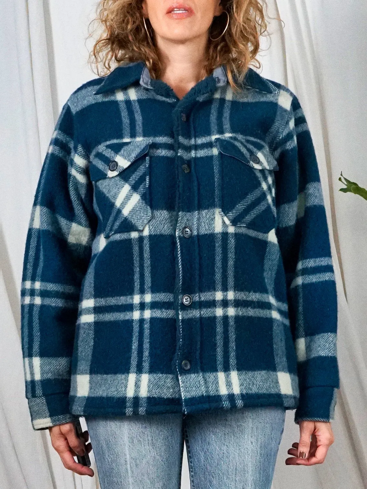 Vintage Woolrich Indigo Plaid Jacket