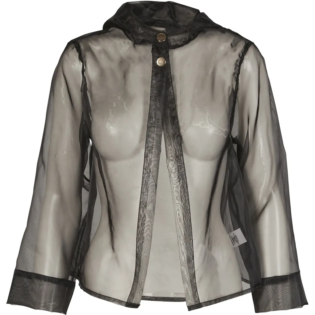 Viora Sheer Hooded Jacket - Black