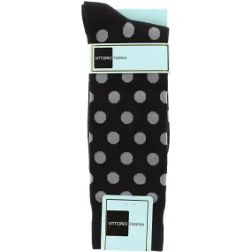 Vittorio Farina Men's Cotton Anklett Polka Dot Dress Socks