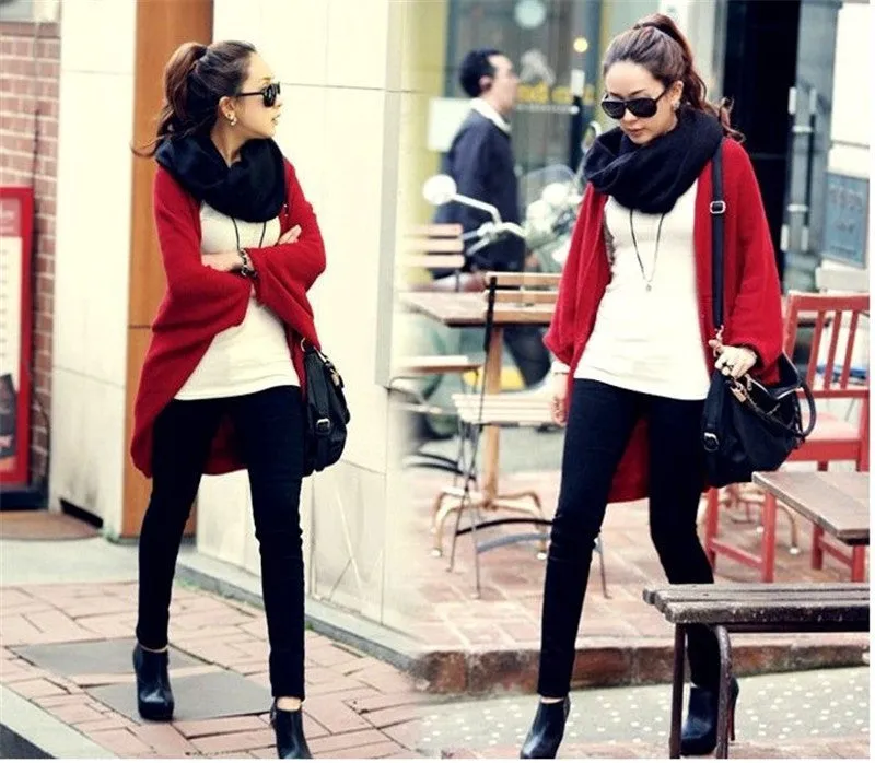 Women Casual Loose pullover Shawl shrug-Cardigans