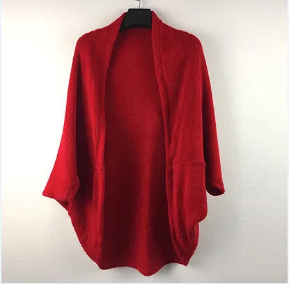 Women Casual Loose pullover Shawl shrug-Cardigans