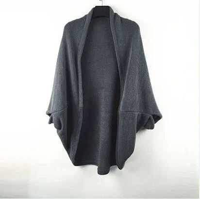 Women Casual Loose pullover Shawl shrug-Cardigans