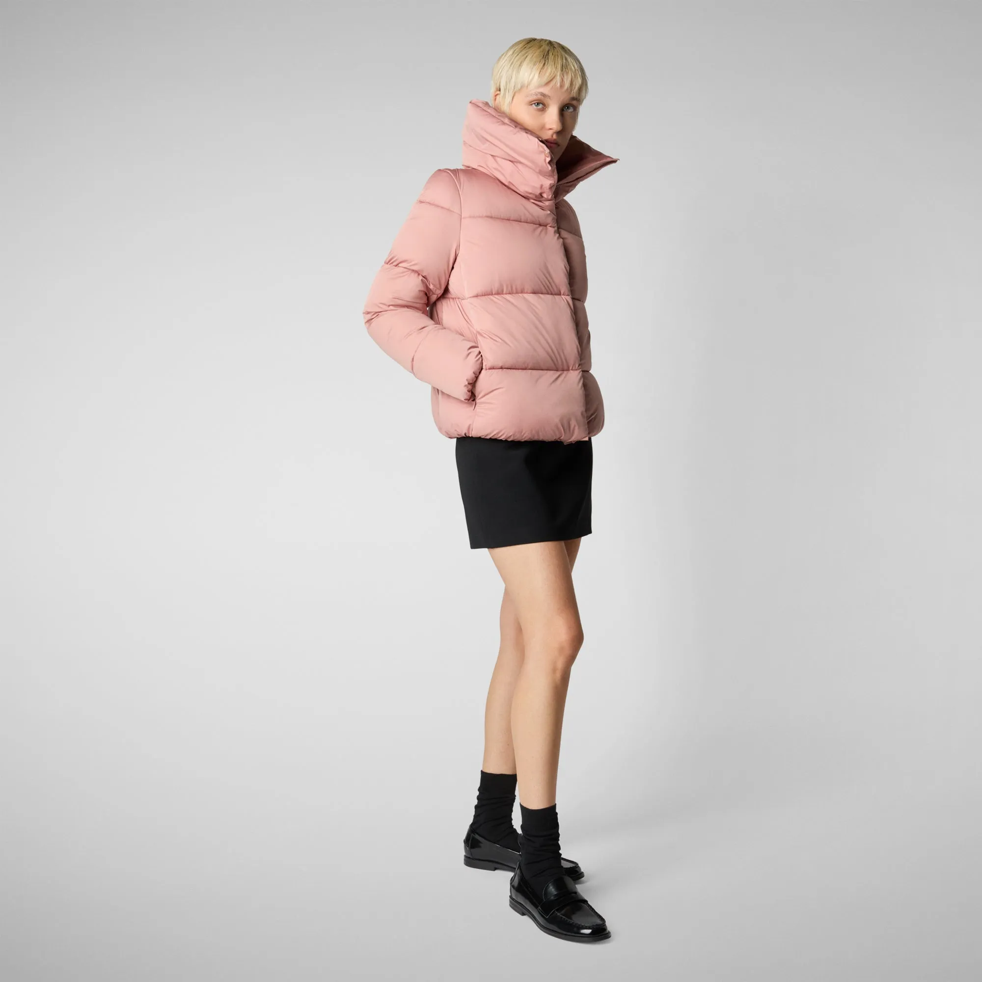 Women's animal free Puffer jacket Felicity in MISTY ROSE