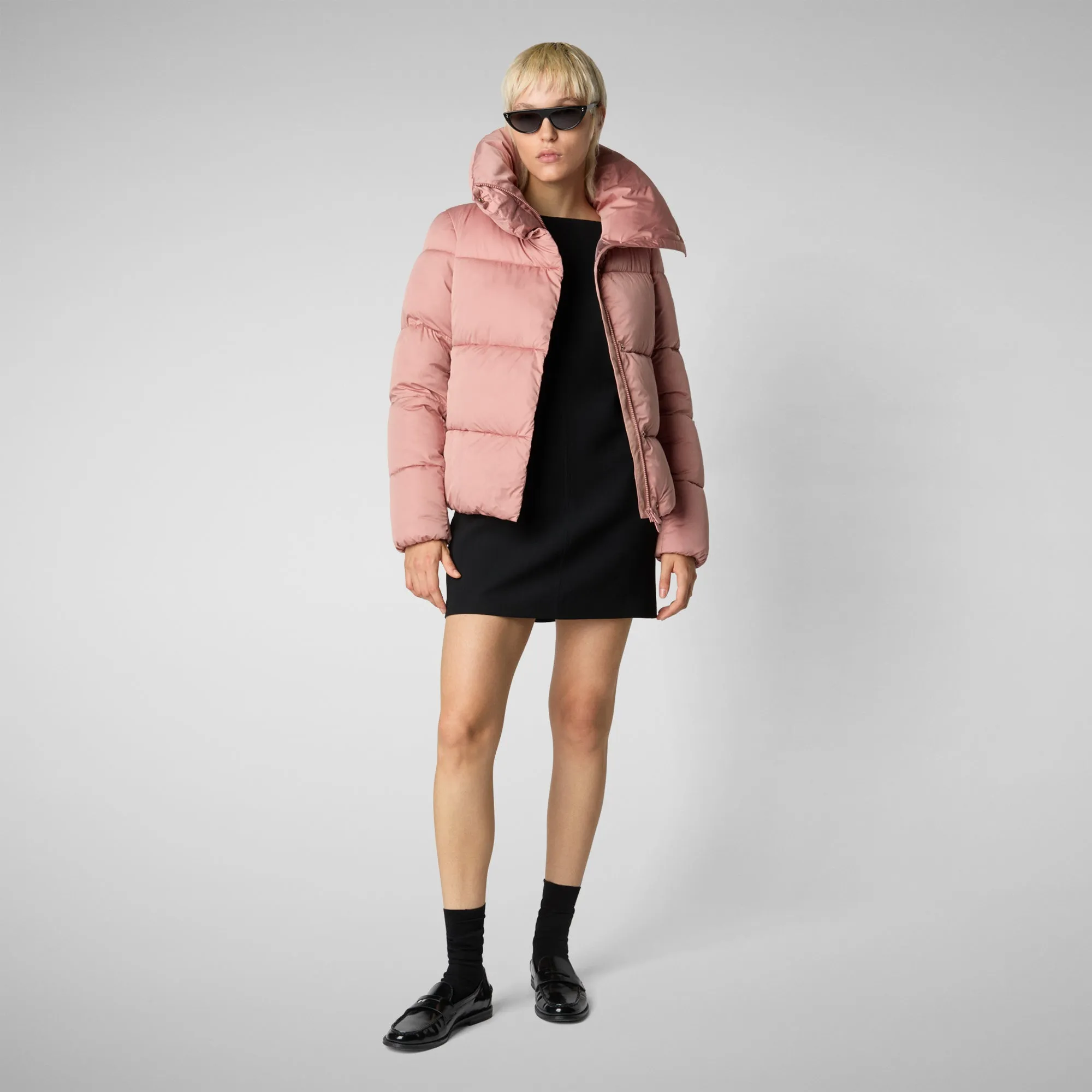 Women's animal free Puffer jacket Felicity in MISTY ROSE