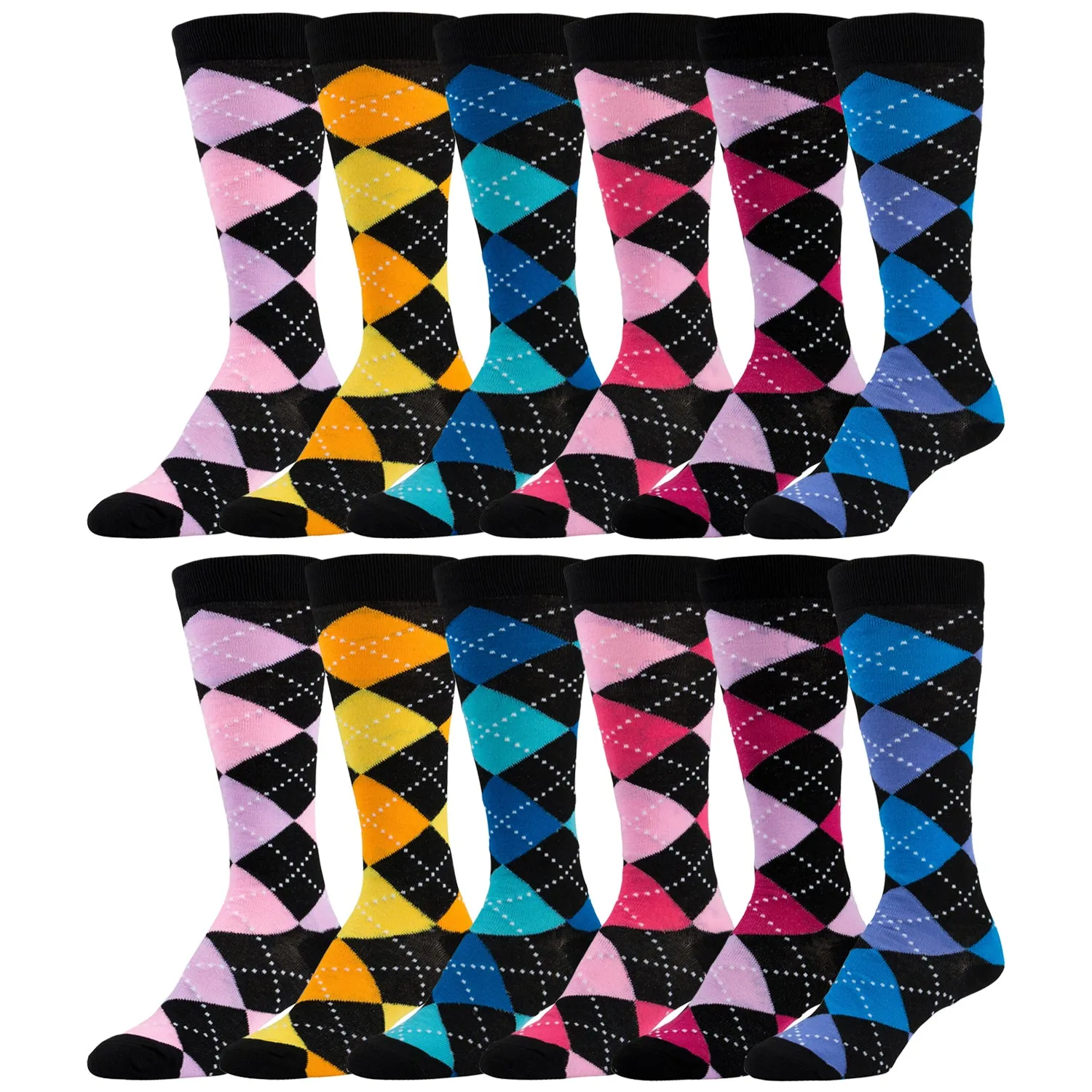 Women's Fancy Designed Colorful Knee High Socks, Size 9-11