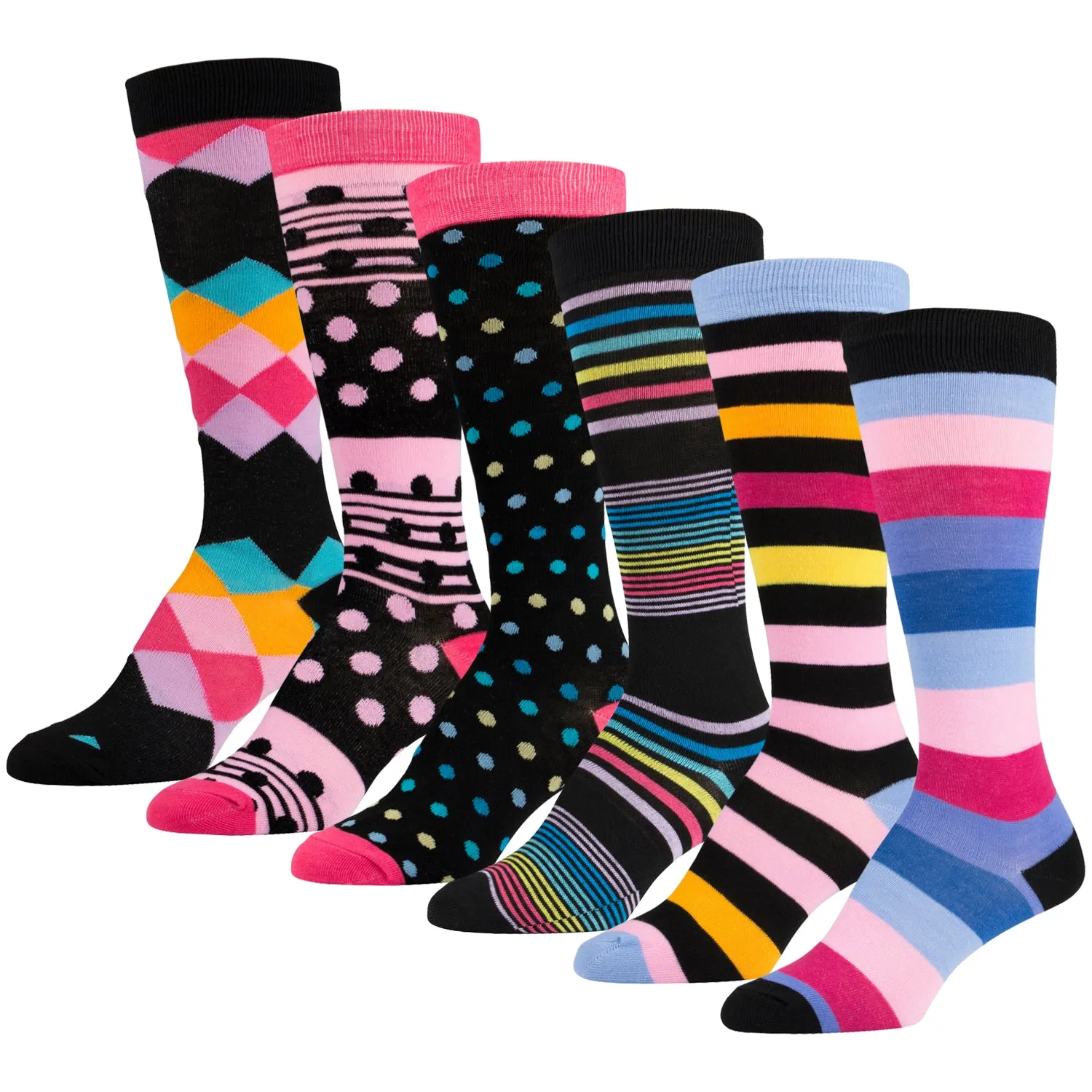 Women's Fancy Designed Colorful Knee High Socks, Size 9-11