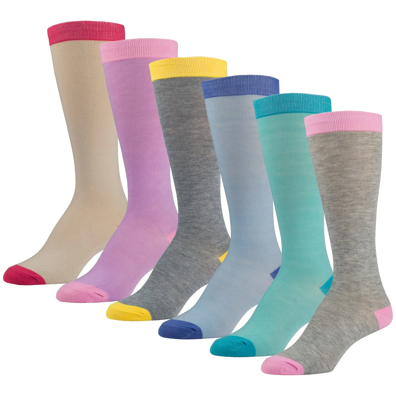 Women's Fancy Designed Colorful Knee High Socks, Size 9-11