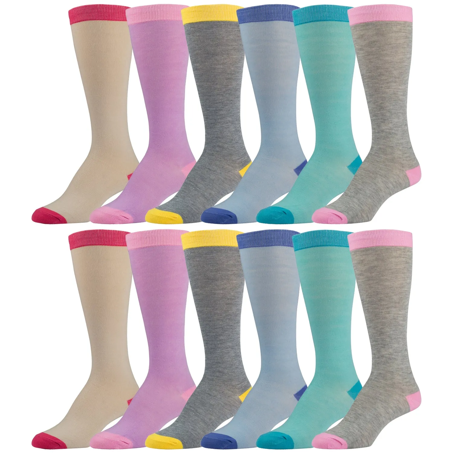 Women's Fancy Designed Colorful Knee High Socks, Size 9-11