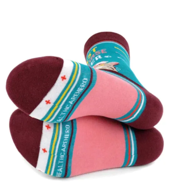 *Women's Health Care Heroes -Best Nurse Ever with Cat- Ultra Premium Novelty Socks