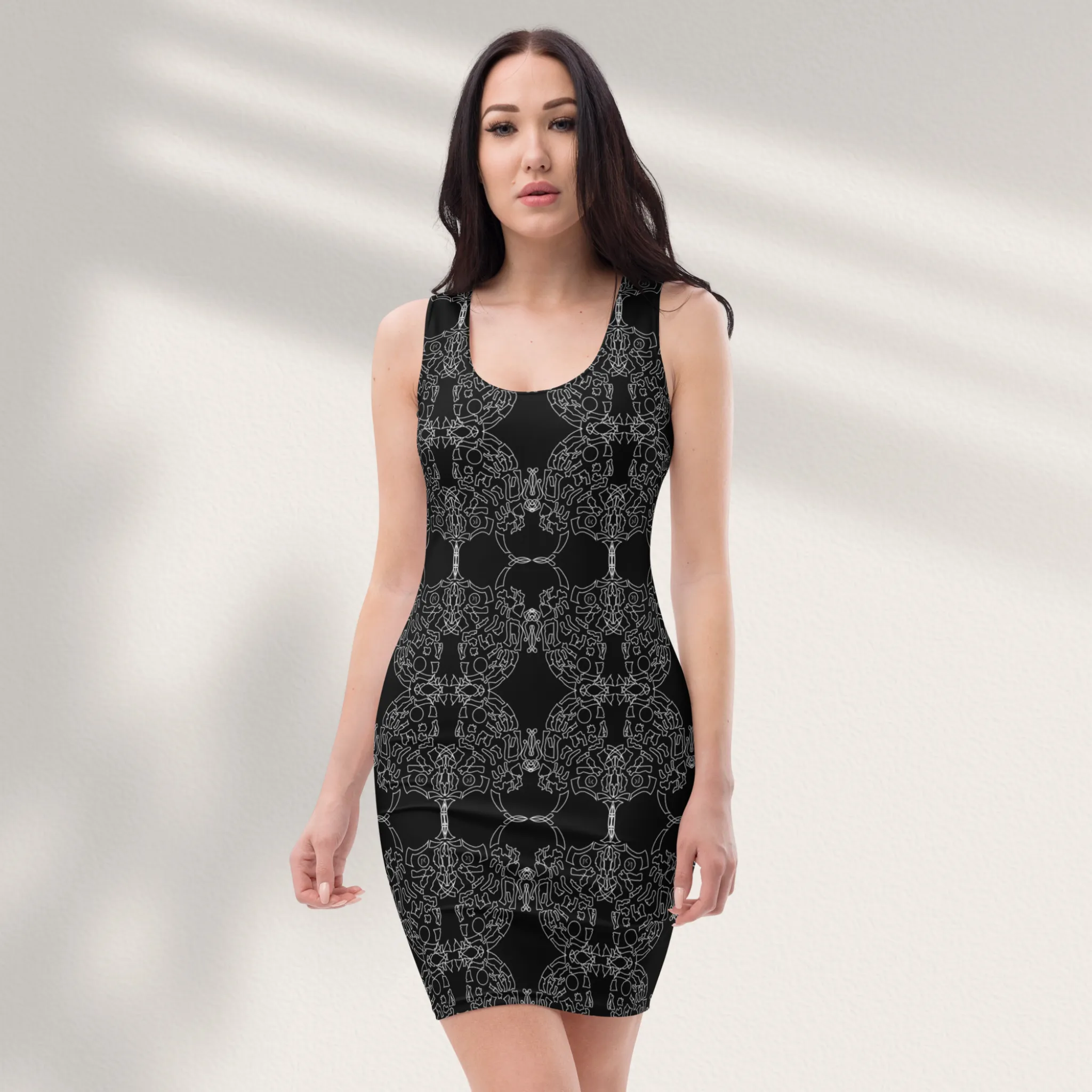 Women's Printed Art Cocktail Dress - Stylish Mini Evening Tank Dress, Artistic Sleeveless Cocktail Dress| Apparelhue