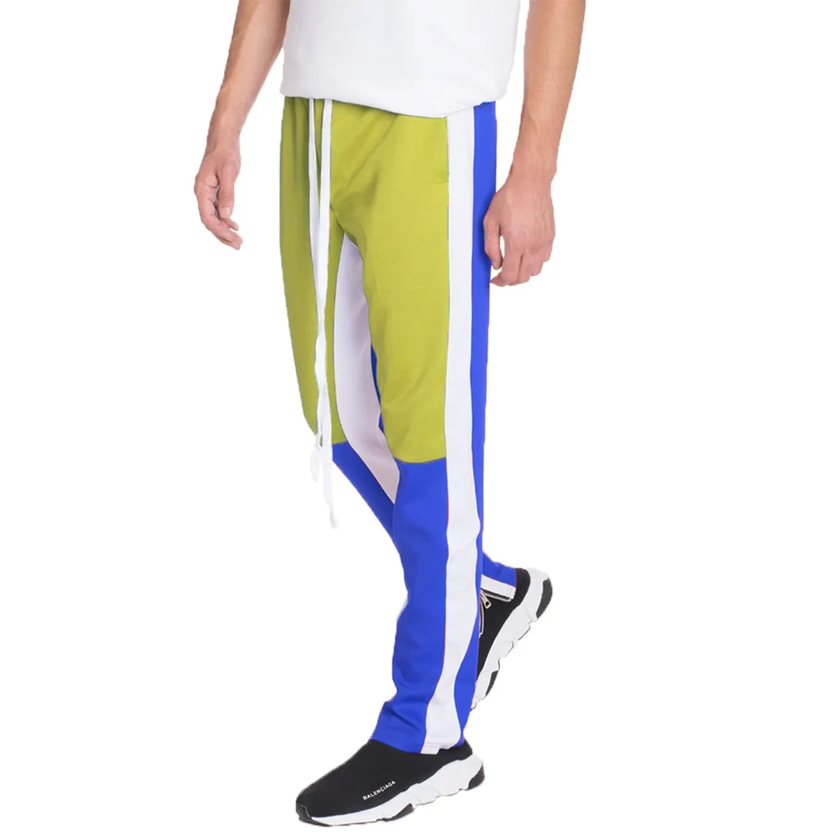 Yellow & Royal Blue Slim Fit Track Pants