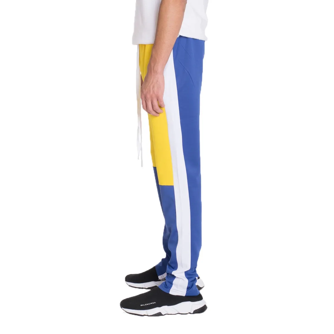 Yellow & Royal Blue Slim Fit Track Pants